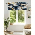 thumbnail image 5 of Blue Gold Abstract Marble Texture Kitchen Valances for Windows Modern Fluid Art Line Valance Curtains&nbsp; for Kitchen /Living Room/Bedroom/ Bathroom Decor, 42"x12 " ,Rod Pocket 1 Panel,, 5 of 8