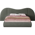 thumbnail image 3 of Meridian Furniture Everest Olive Green Linen Textured Fabric King Bed, 3 of 9