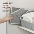 thumbnail image 5 of Closet Organizers Bins 6 Packs - Large Closet Shelf Organizer with Handles, Fabric Trapezoid Storage Bins, Collapsible Storage Cubes for Clothes, Towels, Light Gray, 5 of 14