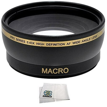 .43x Wide Angle/Macro Lens for Canon 18-55mm, 55-250mm, 75-300mm III, 70-300mm IS USM, 24mm F2.8, 28mm F1.8, 50mm F1.4, 65mm F2.8, 85mm F1.8, 90mm F2.8, 100mm F2 & 100mm F2.8