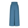 thumbnail image 5 of TaTaai Womens Solid Wide Leg Pants Elastic Waist with Pockets Casual Long Trousers for Daily, 5 of 7