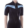 thumbnail image 3 of Henderson Thermoprene 3mm womens front zip wetsuit 18 Petite Black/sky blue, 3 of 5