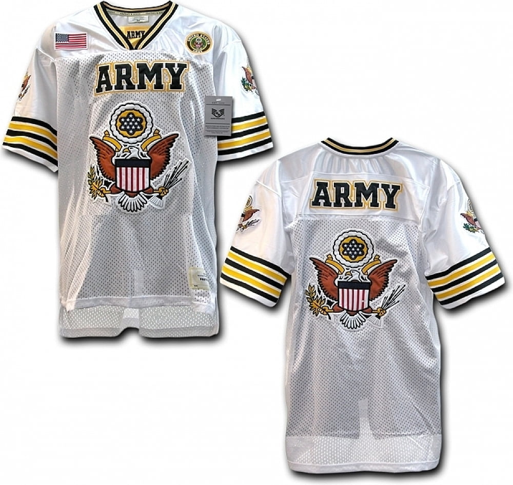 RapDom Army Eagle Mens Football Jersey [White M]