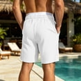 thumbnail image 6 of Big & Tall 7" Mens Shorts Elastic Waist with Pockets Summer Casual Beach Short Pants Fathers Gifts S-5XL, 6 of 7