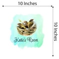 thumbnail image 4 of Animal Watercolor Custom Name Wall Decals for Kids Room - Bird's Nest Mint Green Background Design Outdoor Scene Personalized Bedroom Wall Sticker Water Color Style - Size: 10 In x 10 In, 4 of 5