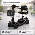 thumbnail image 4 of Silla Ruedas Scooter Eléctrica Recargable 8Km Asiento Respaldo Ajustable Plegable Estructura Acero Soporta 150Kg, 4 of 7
