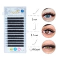 thumbnail image 1 of Yelix-Mink Extensión de pestañas individuales Curl de pestañas postizas L + LU/M Makeup Mix Matte 8-15mm hola suerte  unisex, 1 of 1