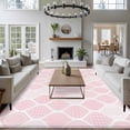 thumbnail image 3 of Rectangle Area Rugs 8 x 10 Ft, Pink Geometric Non-Slip Residential Carpet, Morocco Modern Simple Abstract Aesthetic Indoor Crawling Mats Runner Rugs for Living Room/Dining Room/Bedroom, 3 of 8