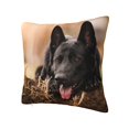 Black German Shepherd Lawn Bokeh German Pillow Cover Decorative Throw