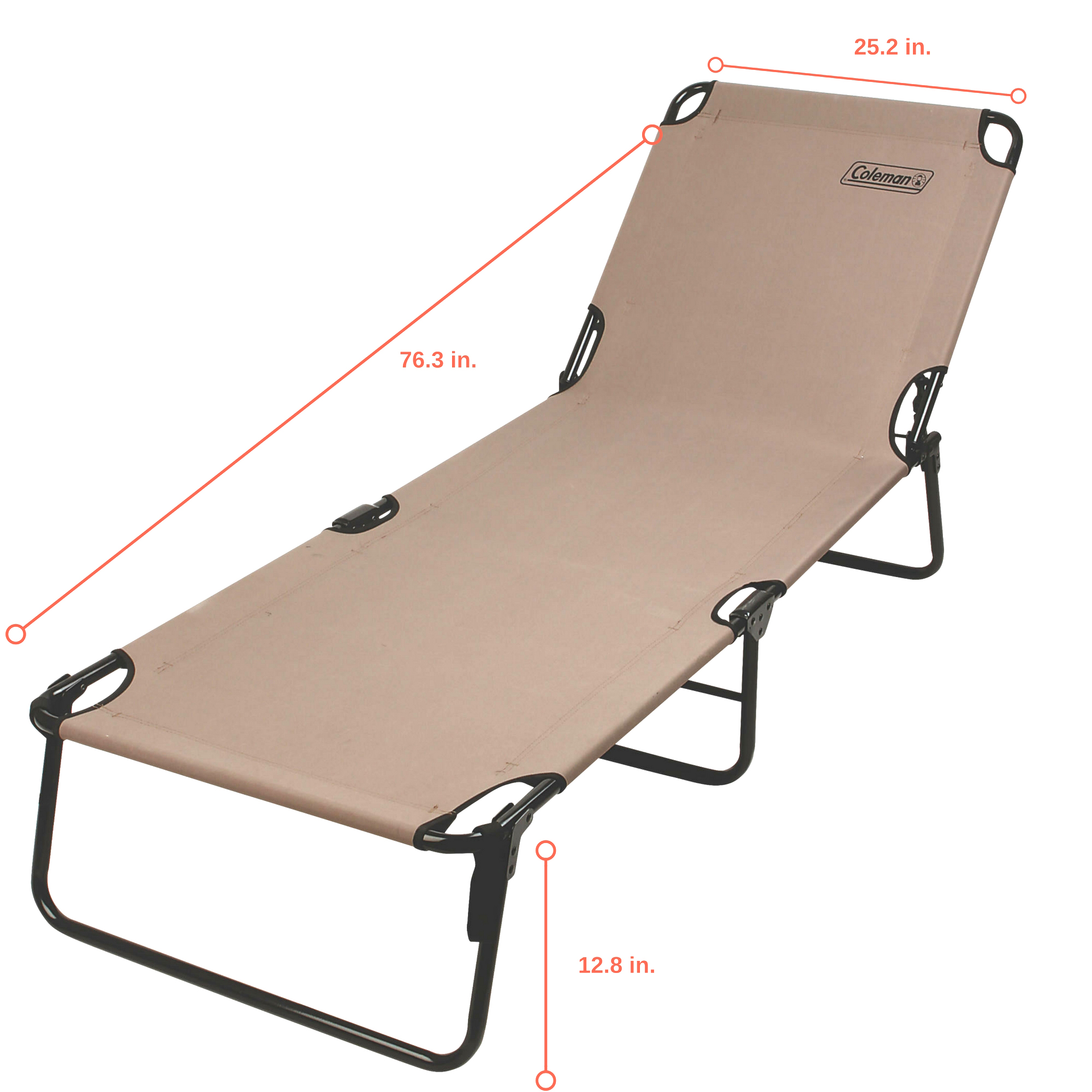 Coleman Convertible Cot and Lounge Chair with 6 Reclining and Folding Positions - image 3 of 8