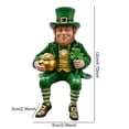 thumbnail image 5 of Dserhfy St. Patrick's Day Leprechaun Figurine Small Lucky Shamrock Statue Resin Irish Clover Leprechaun Ornament for Car Dashboard Home Table Decor, 5 of 8