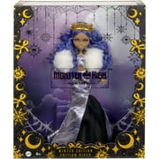 Monster High Clawdeen Wolf Fashion Doll Howliday Edition in Purple Hair, Boa & Gown, Collectible Toy