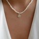 thumbnail image 2 of Elegante collar de perlas grandes para boda para mujer, collar con colgante de luna de perla de imitación blanca irregular, 1, 2 of 5