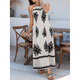 thumbnail image 4 of Vestido de Verano para Mujer 2025, Estampado Floral, Tirantes Finos, Holgado, Estilo Bohemio, para Playa y Vacaciones Albaricoque XL, 4 of 9
