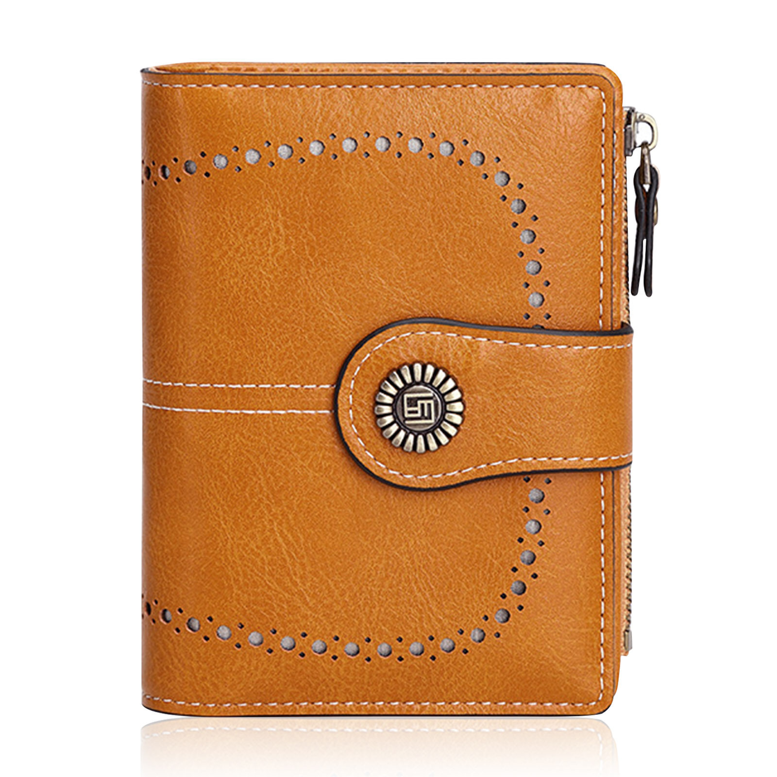 XEYOU Leather Wallets for Women RFID Blocking Small Bifold Zipper