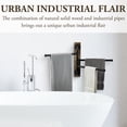 thumbnail image 2 of Swivel Towel Rack, Wall Mounted Towel Holder with 3 Tier Industrial Metal Pipe Towel Bars and Rustproof Swing Out Wooden Base for Bathroom Kitchen Pool, 2 of 7