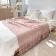 thumbnail image 6 of ROSEKIND Diamond Textured Tassel Throw Blanket, Soft Knitted Decorative Blankets 60X80inch., 6 of 6