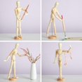 thumbnail image 4 of Paquete de 3 figuras de arte posables, modelo de maniquí de dibujo de madera flexible para artistas que dibujan (13 pulgadas), 4 of 9