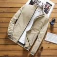 thumbnail image 2 of Vedolay Jacket Coat Long Sleeve Jacket Solid Sweatshirt Drawstring Jacket Clothes Khaki,XL, 2 of 5
