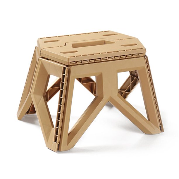 Taburete plegable portátil para exteriores, taburetes para acampar para adultos y niños (caqui)