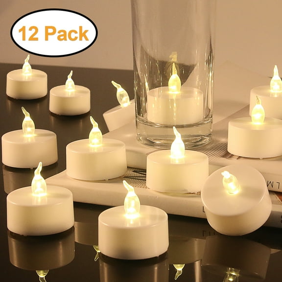 LED Candles Tea Lights Battery Operated Flameless for Seasonal & Festival Celebration Votive 12 packs