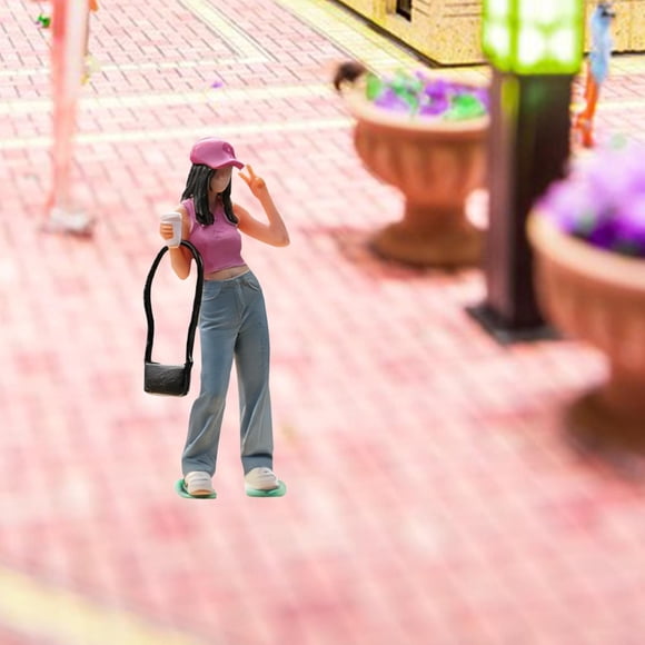 Figura de diorama a escala 1/64, personaje femenino, figura de resina realista para niña, escena en miniatura para proyectos de bricolaje, trenes a
