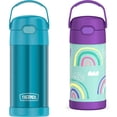 thumbnail image 1 of Botella de agua Thermos FUNTAINER Kids de 350 ml, color verde azulado con pajita, 1 of 7