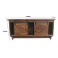 thumbnail image 5 of Benjara BM209120 20 x 11 x 40 in. Wooden Wall Storage with 2 Sliding Door & 5 Metal Hooks, Brown, 5 of 5