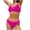 Hot Pink, variant on Spring Summer Bikini Set for Women Solid Color Halter Neck Two Piece Swimsuit with Skirted Bottom Adjustable Straits Beach Vacation, Blue M