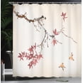 thumbnail image 3 of Ambesonne Japanese Shower Curtain, Coral Hues Cherry Blossoms, 69"Wx75"L, Pale Rust, 3 of 4