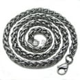thumbnail image 6 of MENS 6MM Gold/Black/Silver 16"~36" Stainless Steel Wheat Braided Chain Necklace, 6 of 6