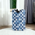 thumbnail image 6 of Yayeee Freestanding Laundry Hamper with Handle Collapsible Large Storage Basket for Clothes, Blue and Gray Plaid Pattern, 6 of 7