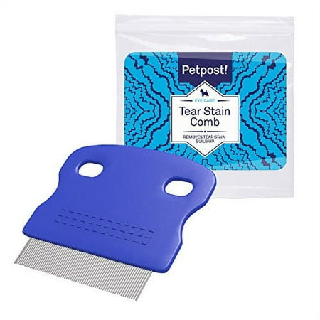 UPC: 0859654006032 | Petpost | Tear Stain Remover Comb for Dogs – Extra Fine Tooth Rake Gently & Effectively Gets Rid of Crust Mucus and Gunk Around Your Shih Tsu or Maltese