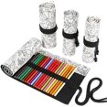 thumbnail image 1 of 24/36/72 Slots Pencil Wrap Pencil Rolls, Artist Colored Pencils Roll Up Bag Short Brushes Pouch Case Pencils Organizer for Drawing Coloring and Sketch, 1 of 5