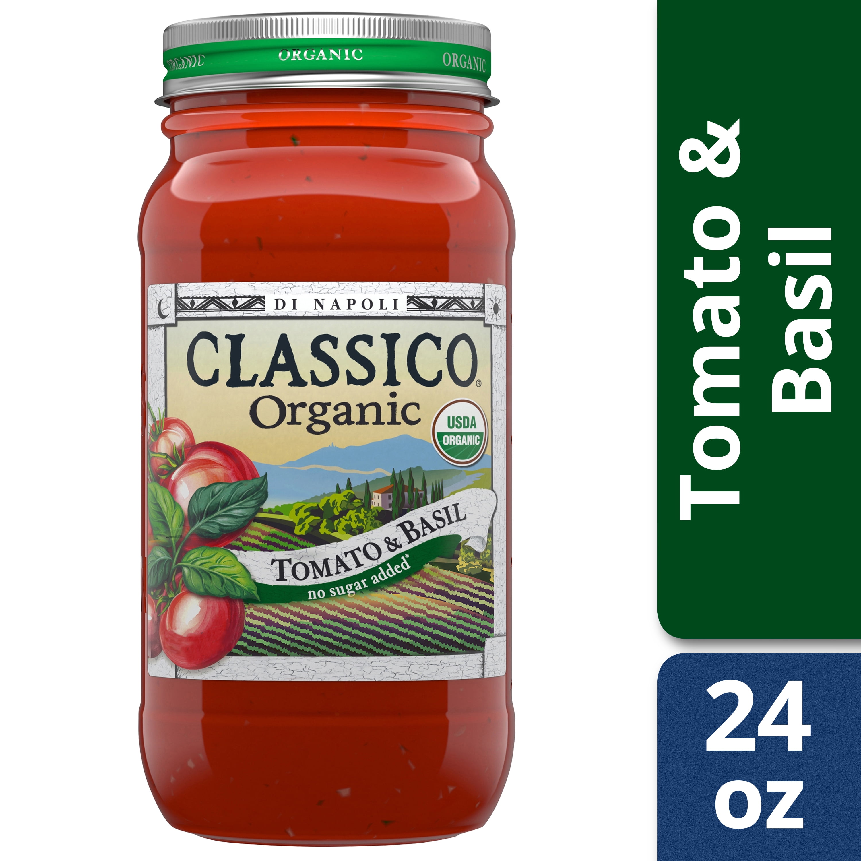 Classico Di Napoli Organic Tomato and Basil Pasta Sauce, 24 oz Jar ...