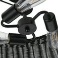 thumbnail image 7 of Aiwen 3-Light Modern Rattan Chandelier, Black Iron Cage Ceiling Light, 7 of 7