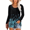thumbnail image 2 of Pompotops Blouse Décontractée à Manches Longues Col Rond Imprimé Régulier pour Femmes, 2 of 5