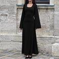 thumbnail image 4 of Vestido con cordones Otoño Largo Estilo casual Mujer Traje de vacaciones simple Kuymtek Negro T S para Mujer, 4 of 6