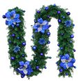 thumbnail image 2 of MXTPOV Artificial Christmas Garland, Prelit Garland with LED Lights, Pine Garland with Blue Balls Flowers, Garland for Mantle Party Front Door, Home Decor, 8.9FT, 2 of 4