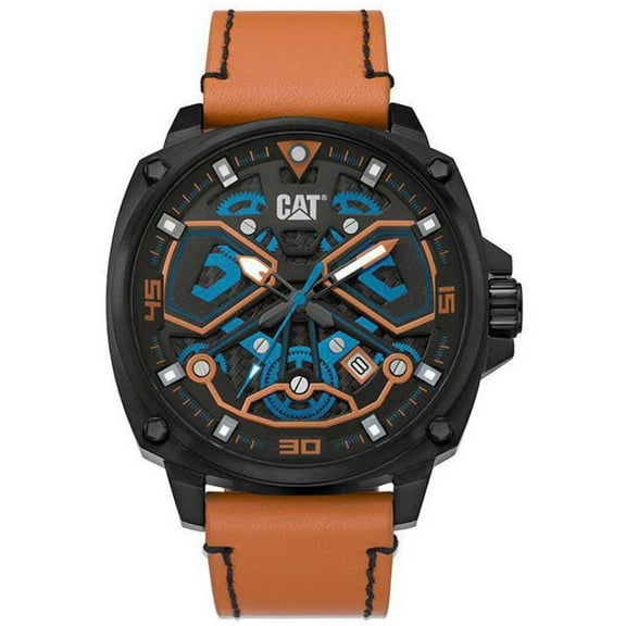Men's CAT Caterpillar Tokyo Orange Leather Analog Watch AJ16138126