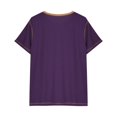 thumbnail image 5 of SDNall Summer T-Shirts for Men Casual European and American Round Neck Color-Blocked Short-Sleeved T-Shirt Slim Sports Top (Purple,Sizes:S-3XL), 5 of 9