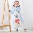 thumbnail image 1 of saco de dormir de pierna cálida para niña y niño, pijama con patas de franela de manga larga para niños, saco de dormir grueso de dibujos animados de animales unisex de 5 a 6 años (oso polar azul), 1 of 5