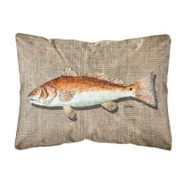 Carolines Treasures 8736PW1216 Red Fish Canvas Fabric Decorative Pillow, 12H x16W, multicolor