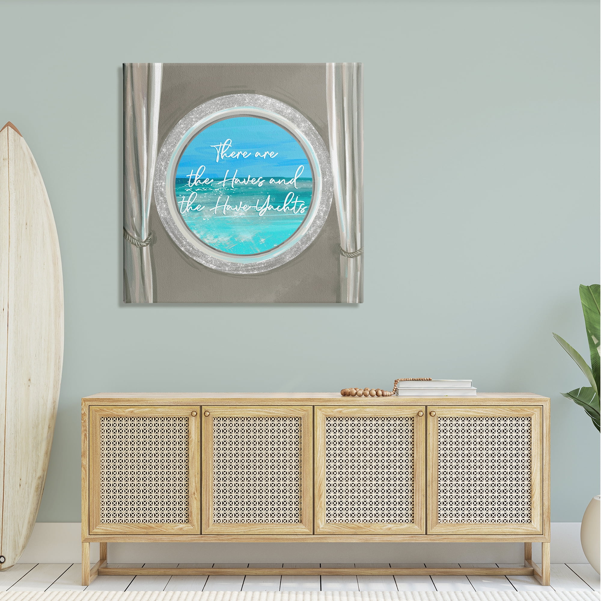Stupell Industries Haves & Have Yachts Bling Boat Porthole View Graphic Art Gallery Wrapped Canvas Print Wall Art, Design by Ziwei Li