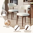 thumbnail image 5 of Hawsaiy Wooden Dining Chairs Set of 6, Mid-Century Upholstered Chenille Dining Chairs with Solid Wood Legs, Comfortable Kitchen Chairs for Dining Room, Cream, 5 of 10