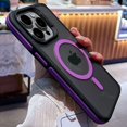 thumbnail image 1 of Luxury Matte Frosted Bicolor Magnetic Phone Case For iPhone 16 15 14 13 12 Pro Max Plus Translucent Wireless Charge Hard Cover purple For iPhone 12 ProMax, 1 of 6