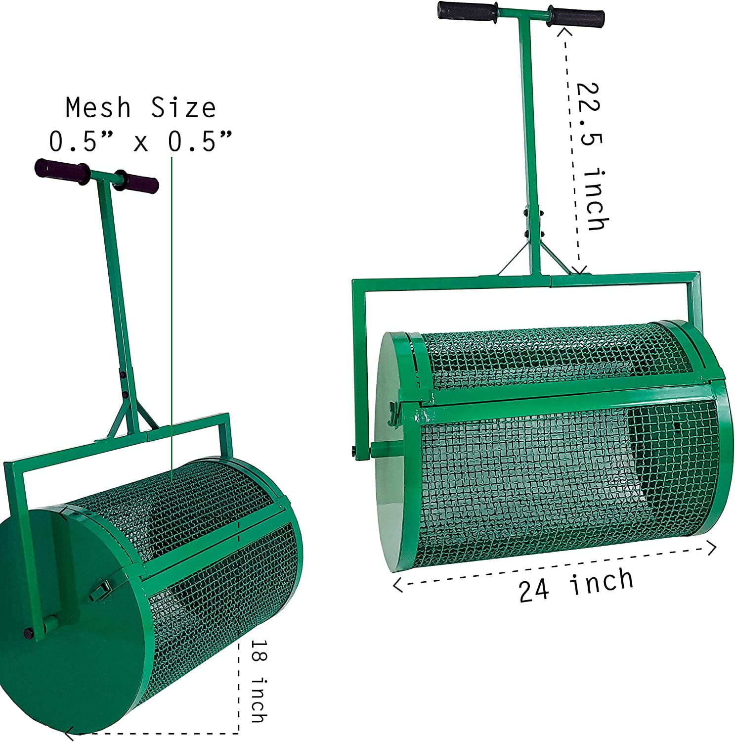 FEBTECH - 24 Inch Compost Spreader with Metal Mesh Basket FEBTECH - 24 Inch Compost Spreader with Metal Mesh Basket