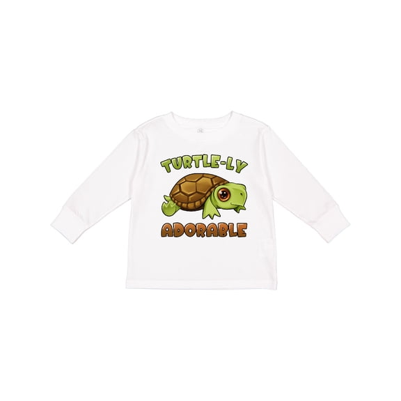 Inktastic Turtle-ly Adorable Cute Turtle Boys or Girls Long Sleeve Toddler T-Shirt