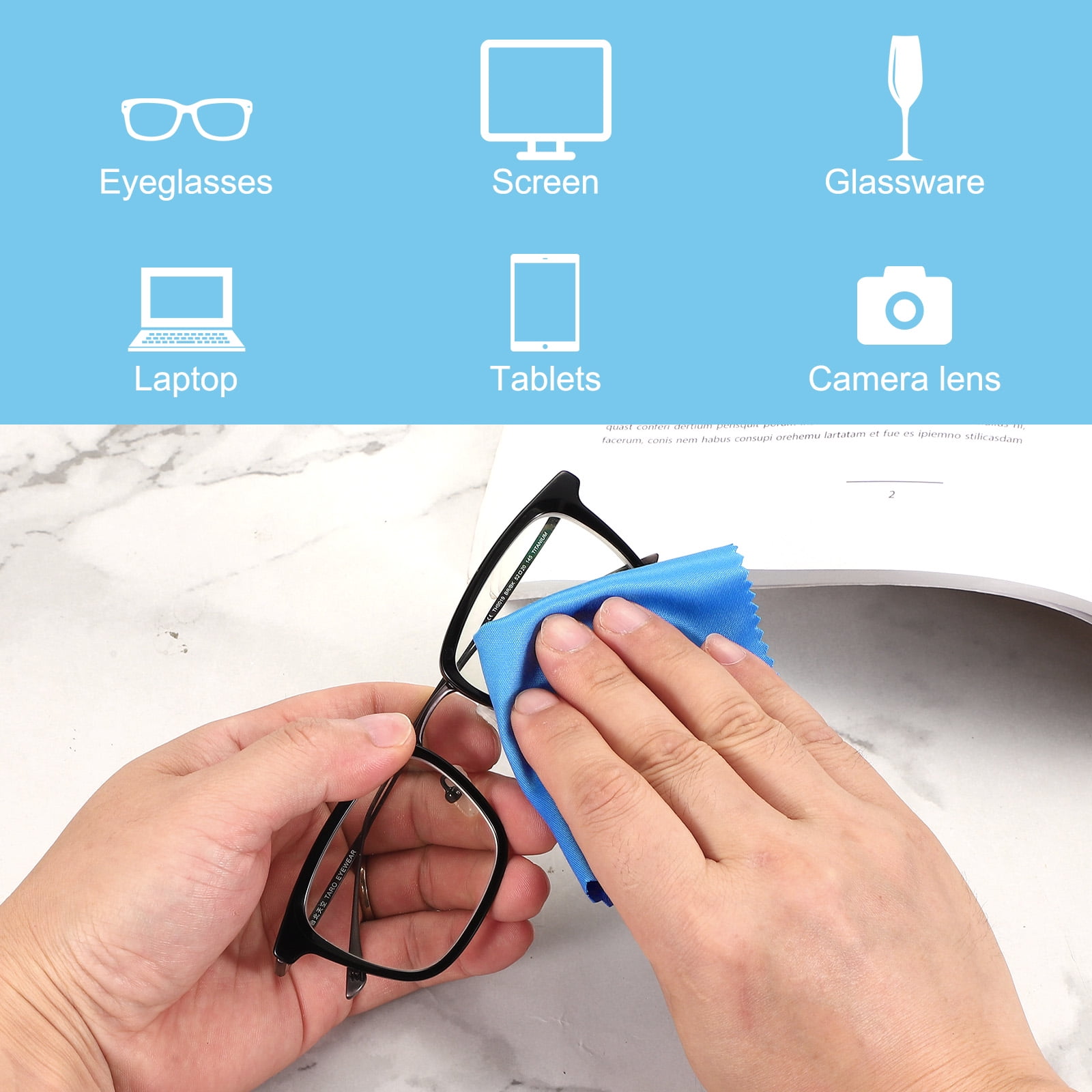 Unique Bargains Eyeglass Microfiber Cleaning Cloth for Camera Lenses, Glasses Yellow