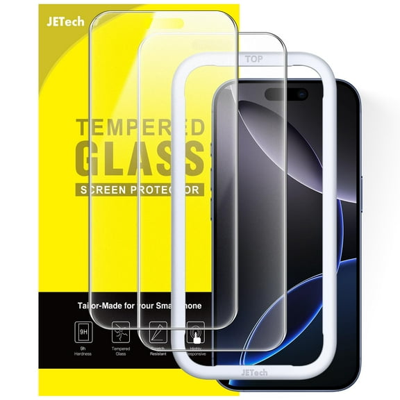 JETech Matte Screen Protector for iPhone 17 Pro 6.3-Inch, Anti-Glare 9H Tempered Glass Film, Anti-Fingerprint, Smooth Touch, Easy Installation, Case-Friendly, 2-Pack